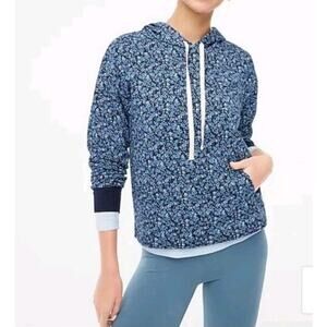 J. Crew Cotton Blend Floral Terry Hoodie Sz Small